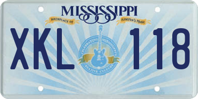 MS license plate XKL118