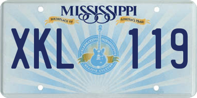 MS license plate XKL119