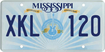 MS license plate XKL120
