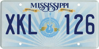 MS license plate XKL126