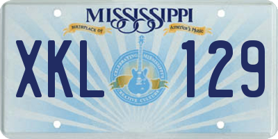 MS license plate XKL129