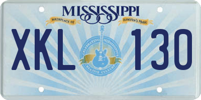 MS license plate XKL130