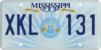 MS license plate XKL131