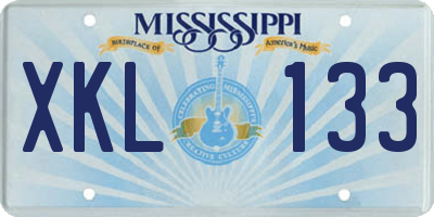 MS license plate XKL133