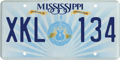 MS license plate XKL134