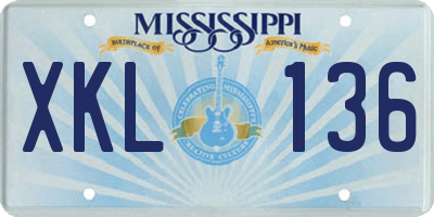 MS license plate XKL136