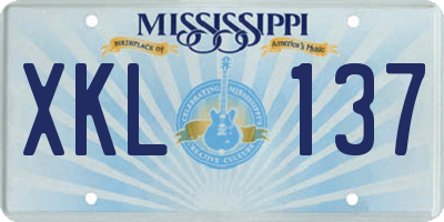 MS license plate XKL137