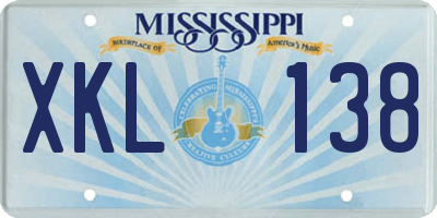 MS license plate XKL138