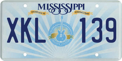 MS license plate XKL139