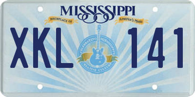 MS license plate XKL141