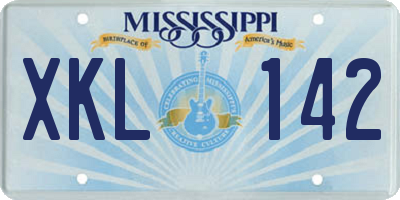 MS license plate XKL142