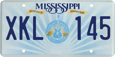 MS license plate XKL145
