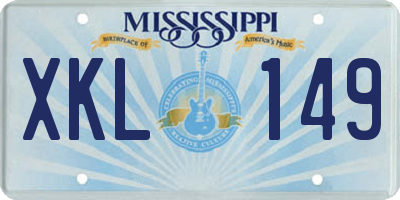 MS license plate XKL149