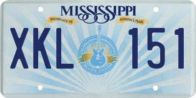 MS license plate XKL151