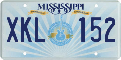 MS license plate XKL152
