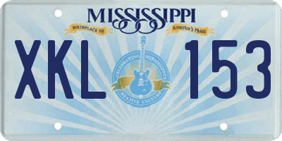 MS license plate XKL153
