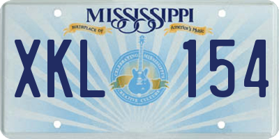 MS license plate XKL154