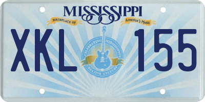 MS license plate XKL155