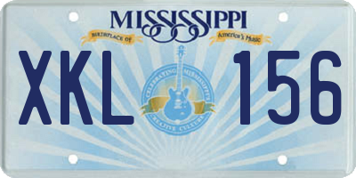 MS license plate XKL156