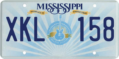 MS license plate XKL158