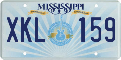 MS license plate XKL159