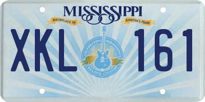 MS license plate XKL161
