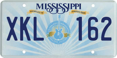 MS license plate XKL162