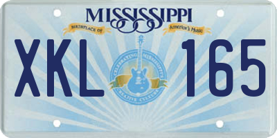 MS license plate XKL165