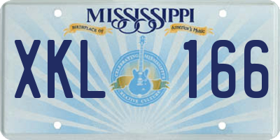 MS license plate XKL166