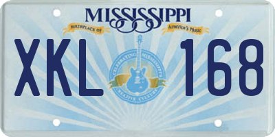 MS license plate XKL168