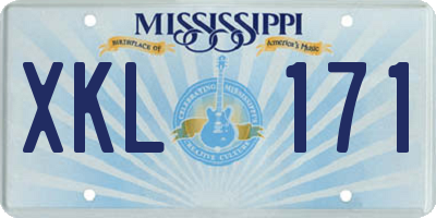 MS license plate XKL171