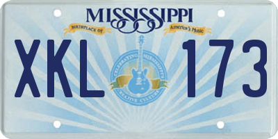 MS license plate XKL173