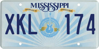 MS license plate XKL174