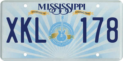 MS license plate XKL178