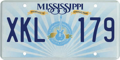 MS license plate XKL179