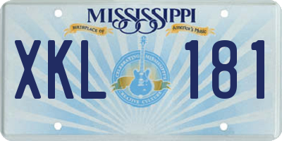 MS license plate XKL181