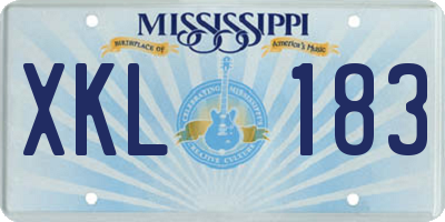 MS license plate XKL183