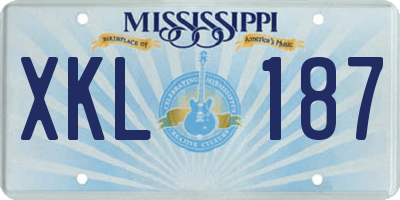 MS license plate XKL187