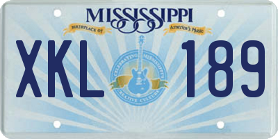 MS license plate XKL189