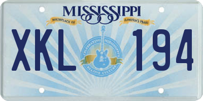 MS license plate XKL194