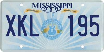 MS license plate XKL195