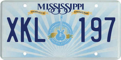 MS license plate XKL197