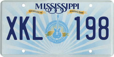 MS license plate XKL198
