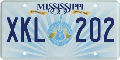 MS license plate XKL202