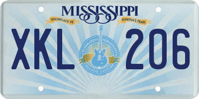 MS license plate XKL206