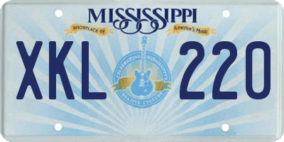 MS license plate XKL220