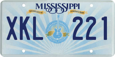 MS license plate XKL221