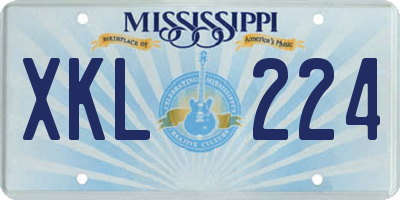 MS license plate XKL224