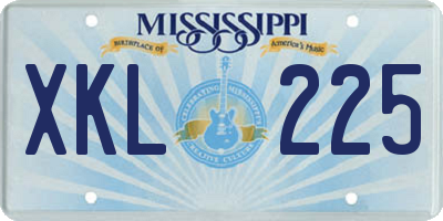 MS license plate XKL225