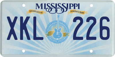 MS license plate XKL226